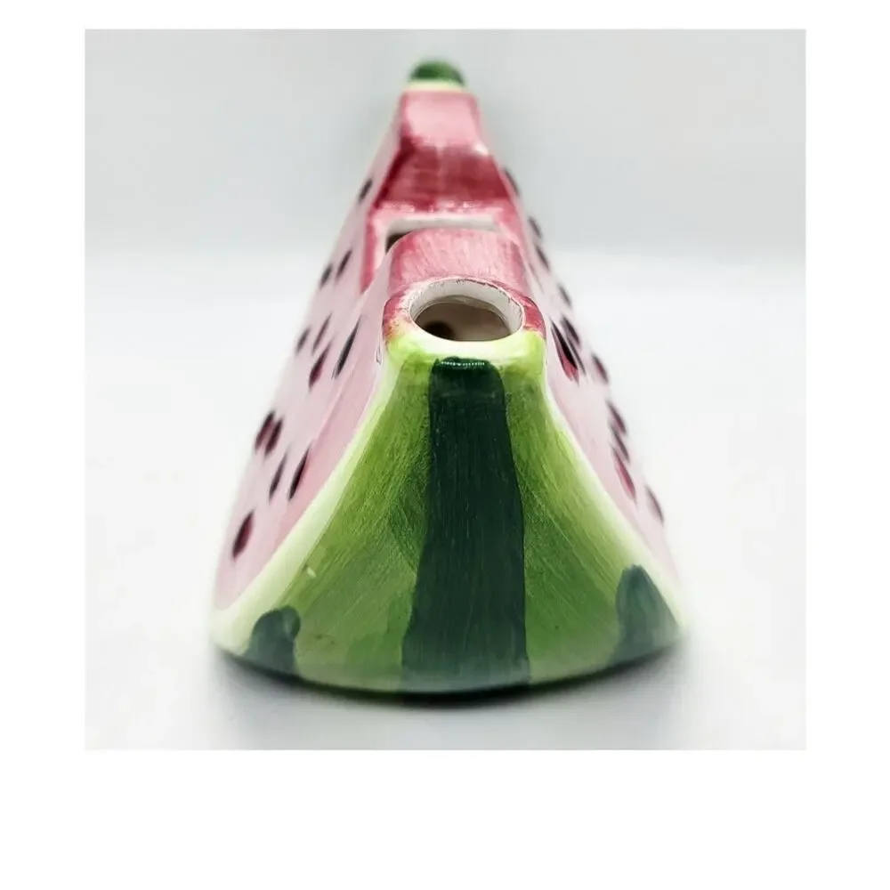 Ceramic Watermelon Plate & Tea Cup Summer Decor Vintage Handmade Bundle LOT Set